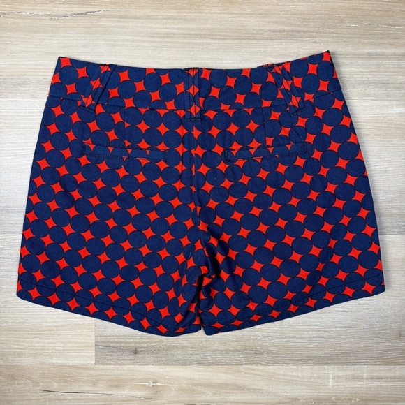 NWT J. Crew City Fit Shorts with Red and Blue Geometric Pattern, Size 0 - Picture 4 of 4
